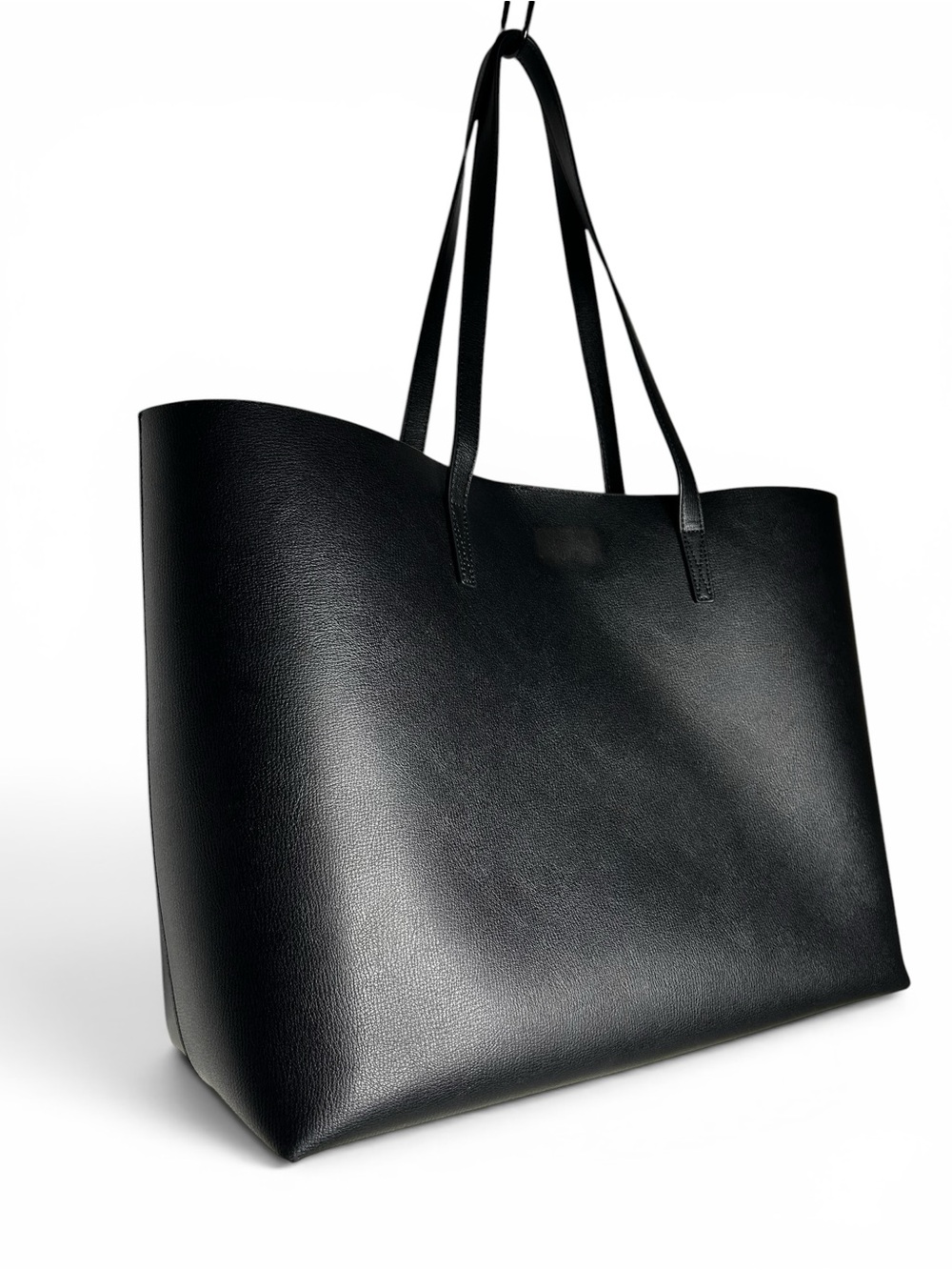 Leatherology Belmont Structured Tote Black Leather Large Carryall Bag